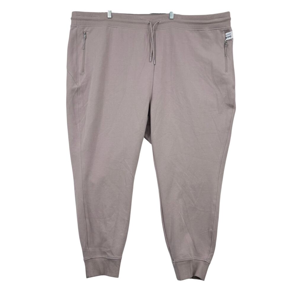 Old Navy 7/8 Ankle Jogger Pants 4X Beige High Rise Pull On Pocket Dynamic Fleece